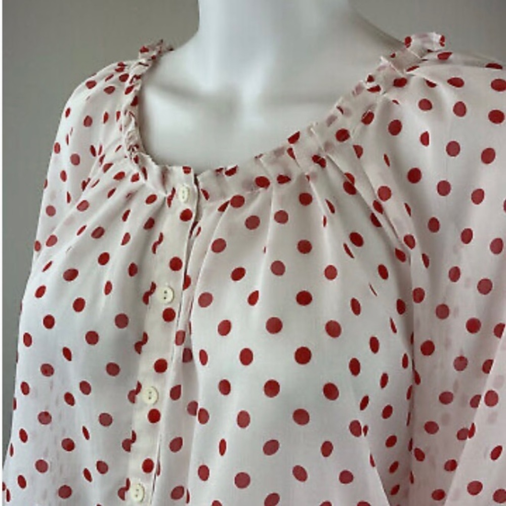 H&M size 4 polka dot peasant blouse - Picture 7 of 16